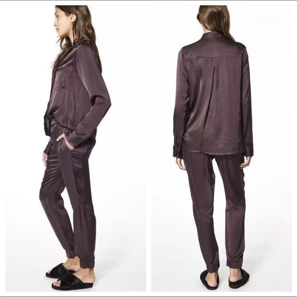 NWT Young Fabulous & Broke YFB Silky Satin Brown Jogger Small - Picture 2 of 9